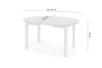 Rozkladací jedálenský stôl Neryt 102-142x102 cm - biela