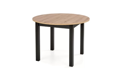 Rozkladací jedálenský stôl Neryt 102-142x102 cm - dub artisan / čierna