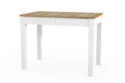 Jedálenský stôl Orion - 100 -160x60 cm - dub riviera/biely mat