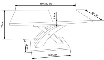 Sandor bővíthető étkezőasztal 160-220x90 cm - sonoma tölgy stol rozkladany sandor 160-220x90 cm - dab sonoma