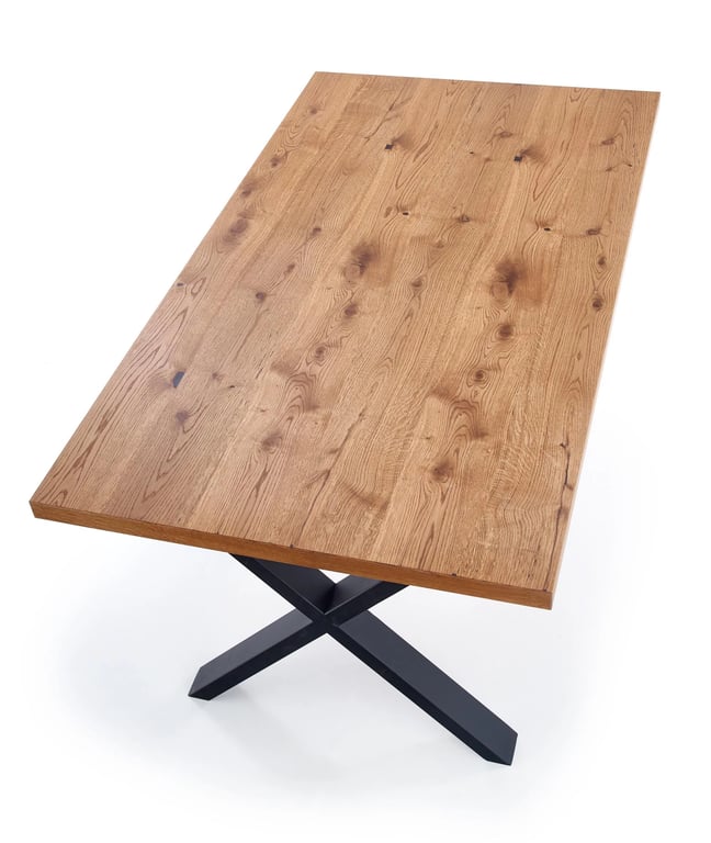 Rozkladací jedálenský stôl Xavier 160 -250x90 cm - svetlý dub / čierna Stôl rozkladany xavier - svetlý dub / čierny