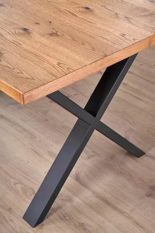 Rozkladací jedálenský stôl Xavier 160 -250x90 cm - svetlý dub / čierna Stôl rozkladany xavier - svetlý dub / čierny