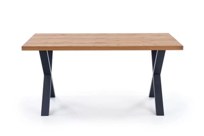 Rozkladací jedálenský stôl Xavier 160 -250x90 cm - svetlý dub / čierna Stôl rozkladany xavier - svetlý dub / čierny