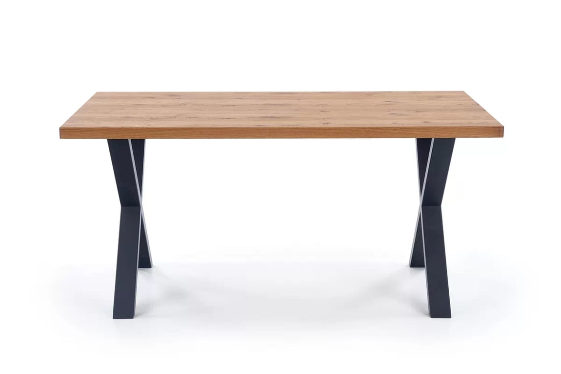 Rozkladací jedálenský stôl Xavier 160 -250x90 cm - svetlý dub / čierna Stôl rozkladany xavier - svetlý dub / čierny