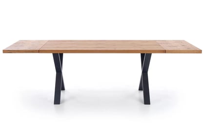 Rozkladací jedálenský stôl Xavier 160 -250x90 cm - svetlý dub / čierna Stôl rozkladany xavier - svetlý dub / čierny