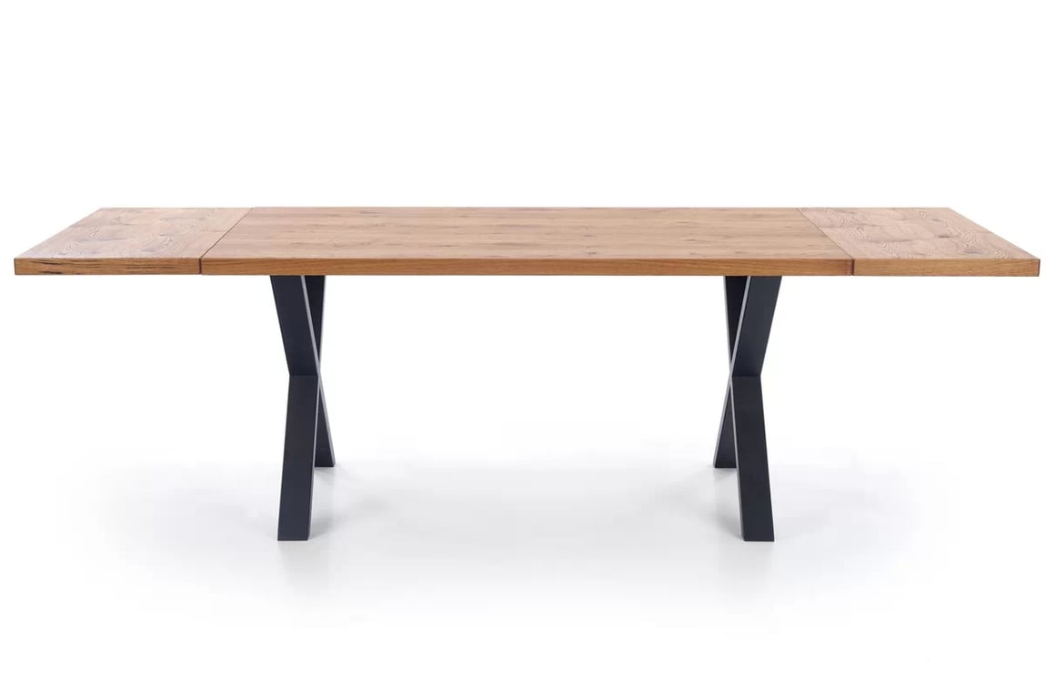 Rozkladací jedálenský stôl Xavier 160 -250x90 cm - svetlý dub / čierna Stôl rozkladany xavier - svetlý dub / čierny