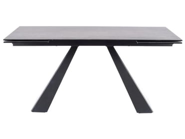 Rozkládací jídelní stůl Salvadore Ceramic II 120(180)x80 cm - šedý / černý mat