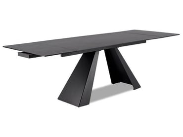 Rozkládací jídelní stůl Salvadore Ceramic 160-240x90 cm - šedý mramor / černý mat