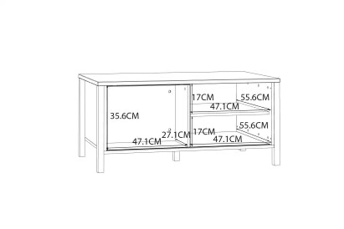 Konferenčný stolík Jytana s lamelami 100 cm - dub mauvella / čierna Stôlík kawowy Jytana z lamelami 100 cm - Dub mauvella / Čierny 