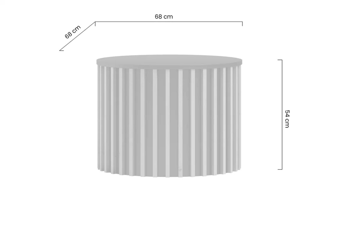 Kávový stolík okrúhly s lamelami Latte LE - artisan/Čierny Konferenčný stolík Latte z lamelami 68 cm - Dub artisan / Čierny