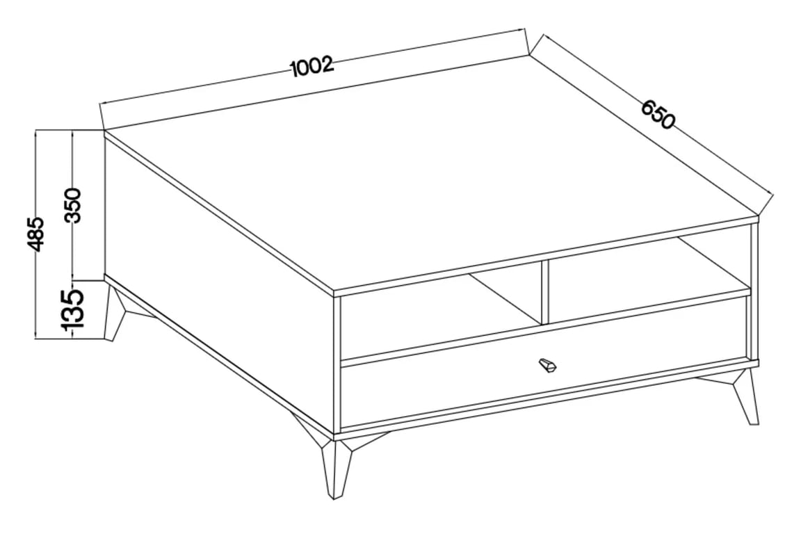 Konferenčný stolík Lotina I 1S 100x65 cm - eukalyptus / čierne nožičky Konferenčný stolík Lotina I 1S z szuflada 100x65 cm - eukaliptus / čierny nožičky