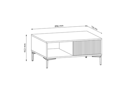 Konferenčný stolík Luvi 90x70 cm béžový Stolík kawowy Luvi 90x70 cm - béžový