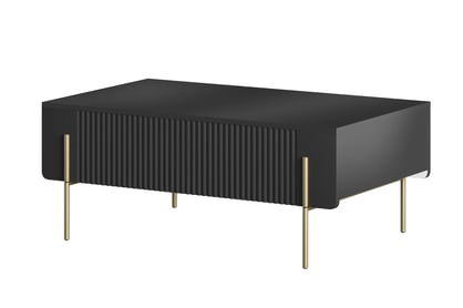 Konferenčný stolík Malmi 100 cm - čierny mat / zlatá