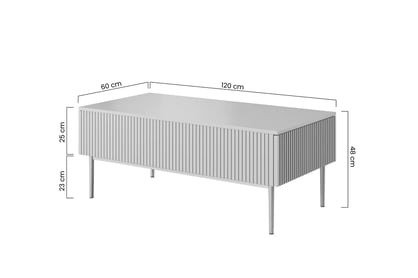 Konferenčný stolík Nicole 120x60 cm - staroružová / čierne nožičky - Koncovka Série Konferenčný stolík Nicole so zásuvkami i metalowymi nogami - antický Ružová / čierny nozki