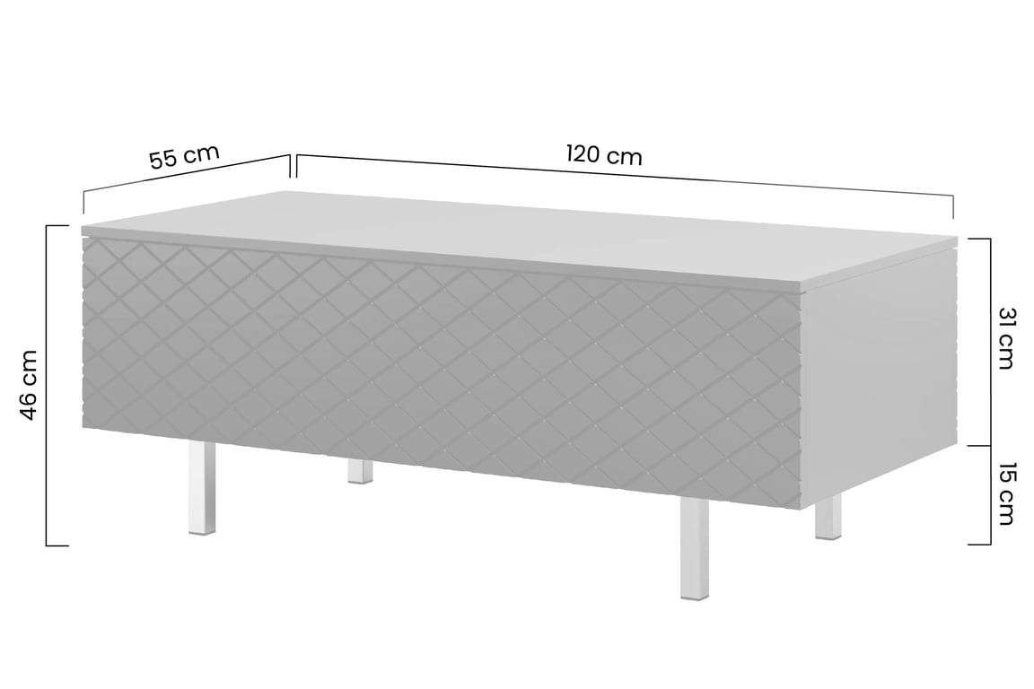 Stolík kawowy Scalia II 120 2K s úložným priestorom - labrador mat / čierny nožičky - Koncovka Série Konferenčný stolík Scalia II 120 2K s úložným priestorom - labrador mat / čierny nožičky