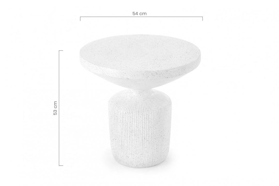 Sintro dohányzóasztal 54 cm - terrazzo / fehér asztal kawowy Sintro - lastryko / fehér
