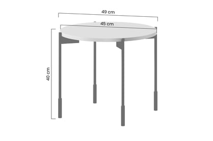 Sonatia 45 kerek dohányzóasztal - olívazöld asztal kawowy Sonatia 45 cm okragly fém lábakon - oliwka