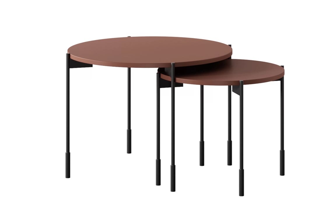 Masă de cafea rotundă Sonatia 60 - burgundy masă kawowy Sonatia 60 cm okragly pe bază de metal - burgundy