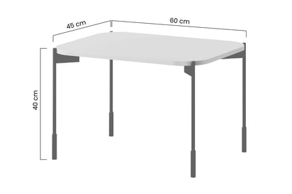 Măsuță de cafea dreptunghiulară Sonatia 60 - burgundy masă kawowy Sonatia 60 cm prostokatny pe bază de metal - burgundy