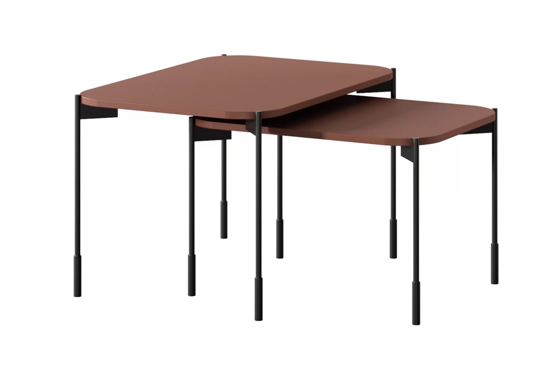 Măsuță de cafea dreptunghiulară Sonatia 60 - burgundy masă kawowy Sonatia 60 cm prostokatny pe bază de metal - burgundy