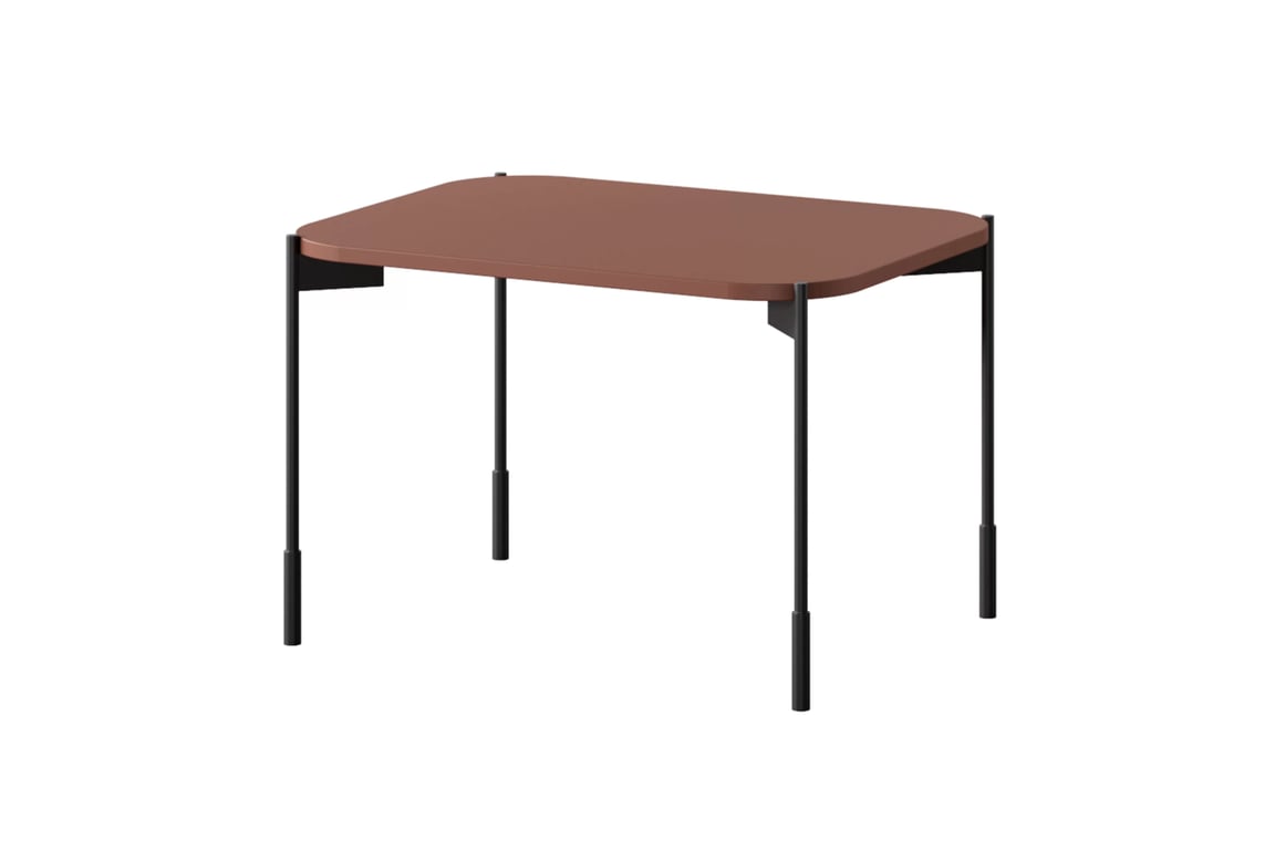 Măsuță de cafea dreptunghiulară Sonatia 60 - burgundy masă kawowy Sonatia 60 cm prostokatny pe bază de metal - burgundy