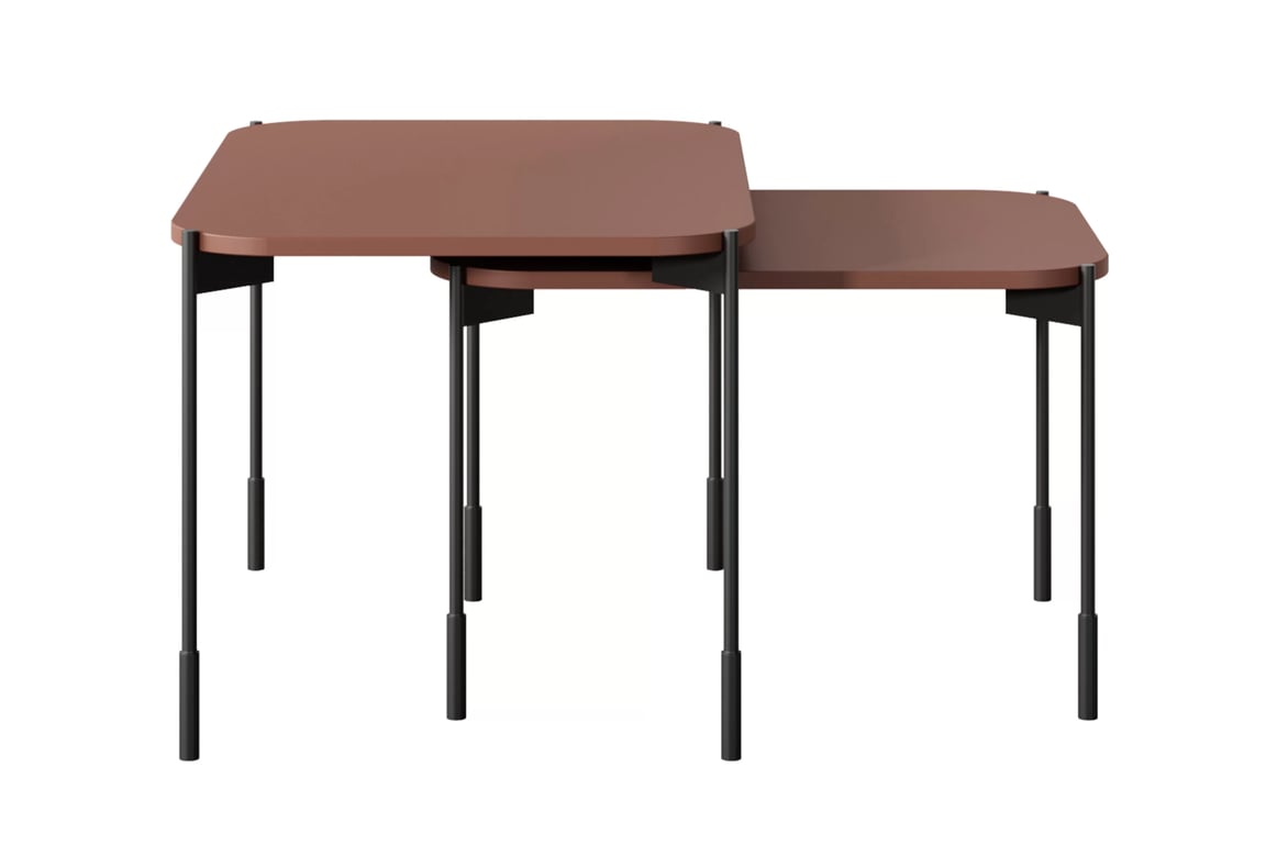 Măsuță de cafea dreptunghiulară Sonatia 60 - burgundy masă kawowy Sonatia 60 cm prostokatny pe bază de metal - burgundy