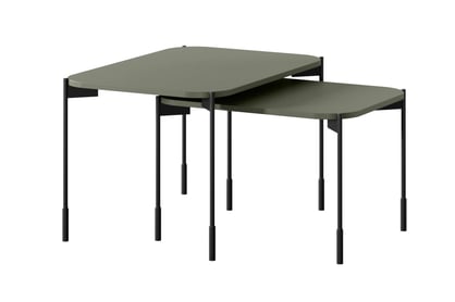 Sonatia 60 téglalap alakú dohányzóasztal - olívazöld asztal kawowy Sonatia 60 cm prostokatny fém lábakon - oliwka