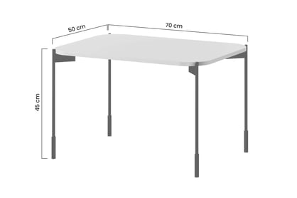 Sonatia 70 téglalap alakú dohányzóasztal - kasmír asztal kawowy Sonatia 70 cm prostokatny fém lábakon - kasmír