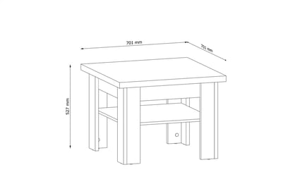 Stolík kawowy Prowansja 70 cm - Borovica andersen/Dub Lefkas Konferenčný stolík ST Prowansja - szkic z wymiarami 