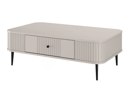 Konferenční stolek Vesper se zásuvkou 103x60 cm - kašmírová / černé nohy