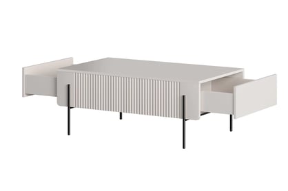 Malmi dohányzóasztal fiókokkal 100 cm - kasmír / fekete lábak asztal kawowy fiokokkal Malmi 100 cm - kasmír / fekete nozki