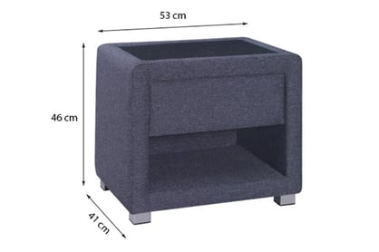 Noční stolek B k posteli boxspring 53 cm Noční Stolek se zásuvkou