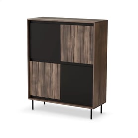 SWING KM-2 Comoda nucă/ negru, picioare: negru