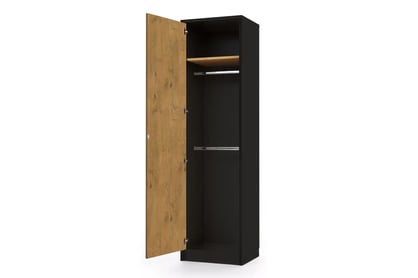 Dulap 2DP pentru canapele extensibile Genius 60 cm - negru / stejar lancelot