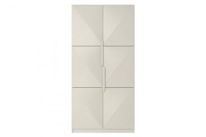 Dulap Asha 100 cm cu față canelată și mânere metalice - cașmir / mânere cașmir dulap Asha 100 cm z ryflowanym frontem i metalowymi uchwytami- cașmir / kaszmirowe Mânere