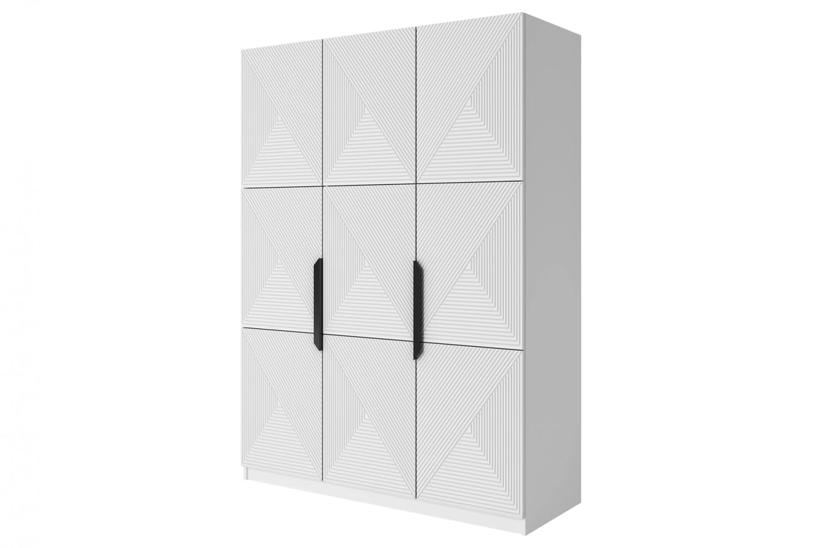 Dulap Asha 150 cm cu mânere metalice - alb mat / negru mânere dulap Asha 150 cm z metalowymi uchwytami - bialy mat / negru Mânere