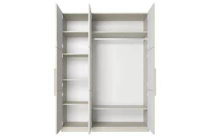 Dulap Asha 150 cm cu cu trei uși mânere metalice - cașmir / mânere cașmir dulap Asha 150 cm z metalowymi uchwytami - cașmir / kaszmirowe Mânere