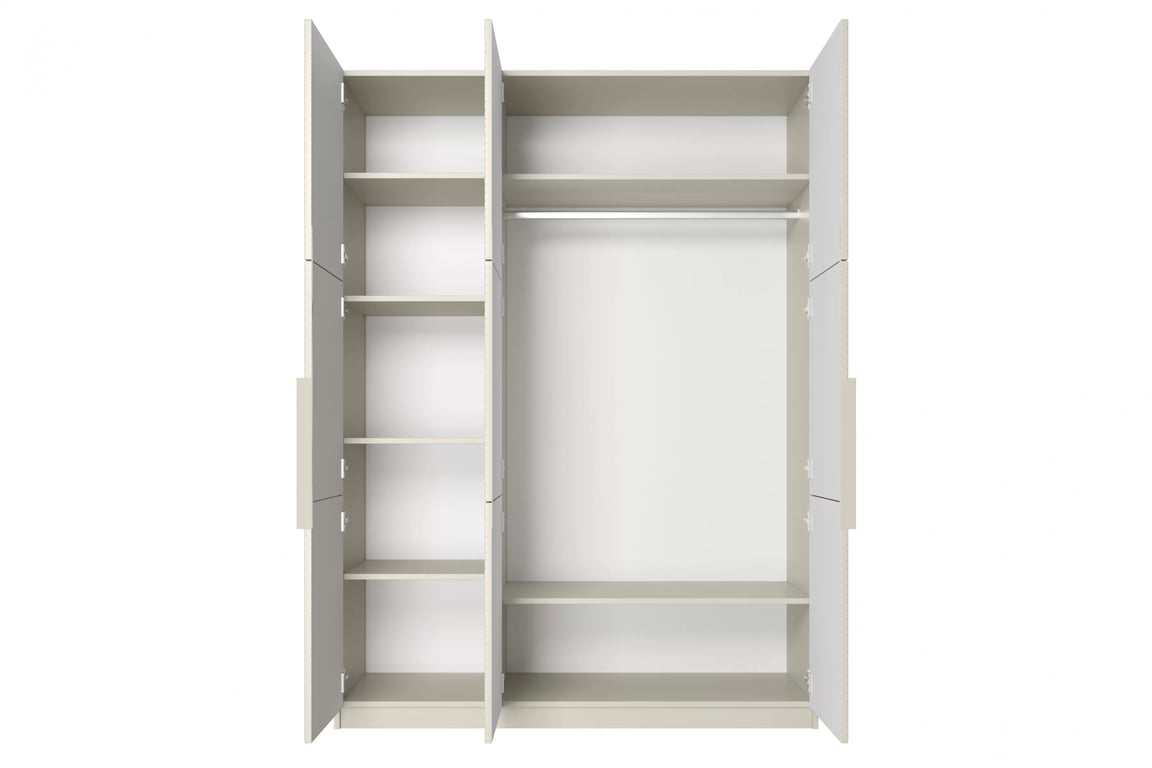 Dulap Asha 150 cm cu cu trei uși mânere metalice - cașmir / mânere cașmir dulap Asha 150 cm z metalowymi uchwytami - cașmir / kaszmirowe Mânere