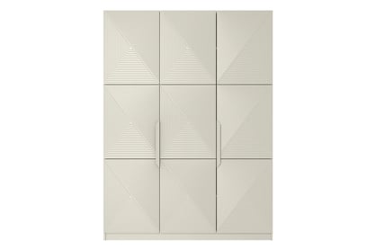Dulap Asha 150 cm cu cu trei uși mânere metalice - cașmir / mânere cașmir dulap Asha 150 cm z metalowymi uchwytami - cașmir / kaszmirowe Mânere