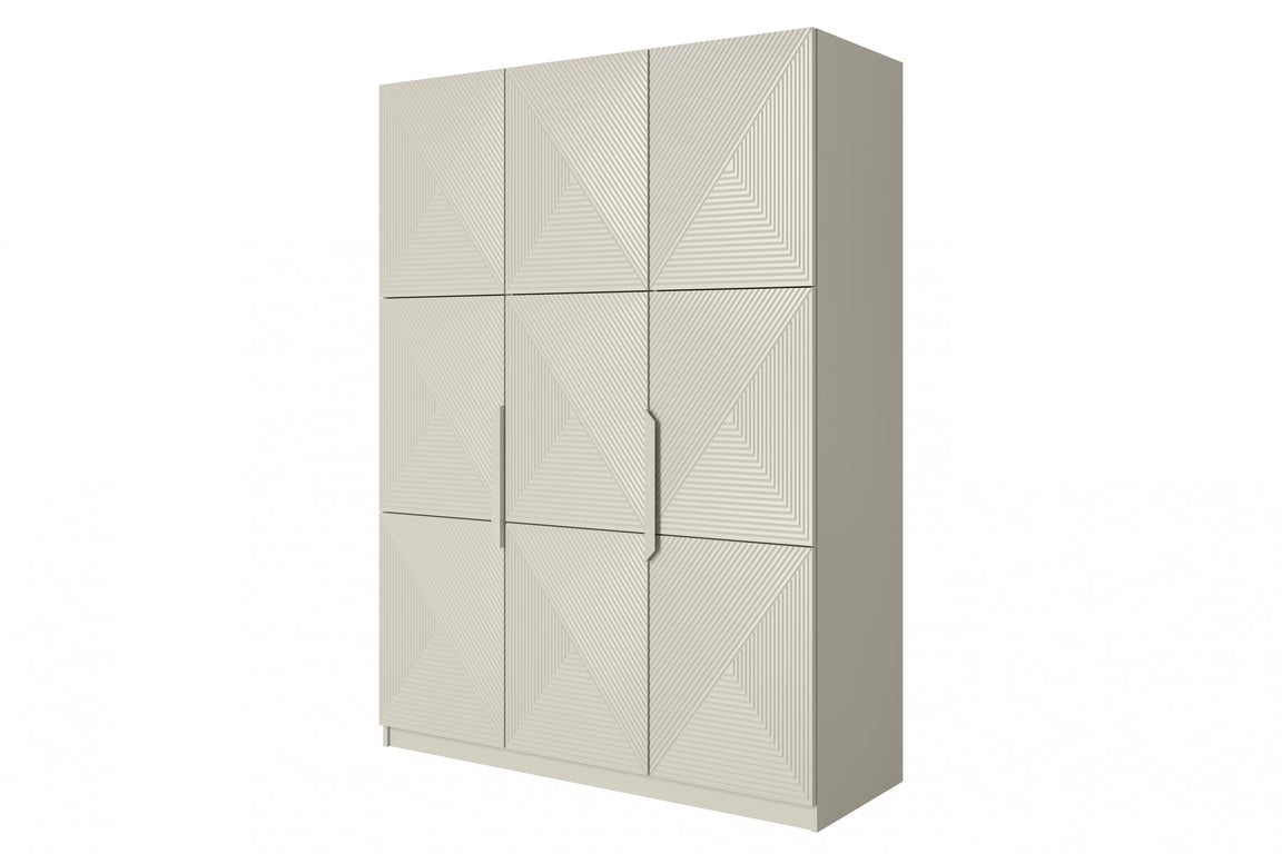Dulap Asha 150 cm cu cu trei uși mânere metalice - cașmir / mânere cașmir dulap Asha 150 cm z metalowymi uchwytami - cașmir / kaszmirowe Mânere