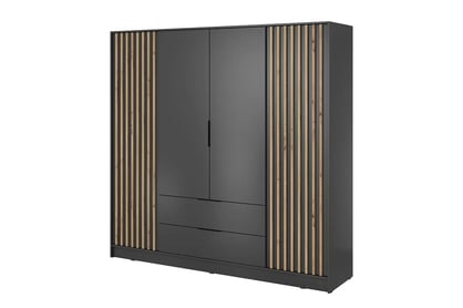 Dulap Neria 206 cm - grafit / stejar artisan