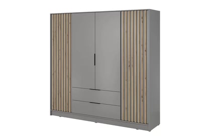 Dulap Neria 206 cm - gri / stejar artisan