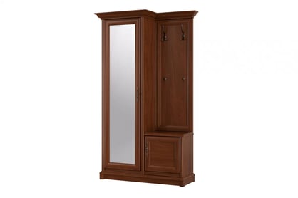 Dulap pentru hol Sonata 110 cm cu oglindă, stânga - castan nobil