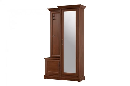 Dulap Sonata 110 cm pentru hol cu oglindă, dreapta - castan nobil