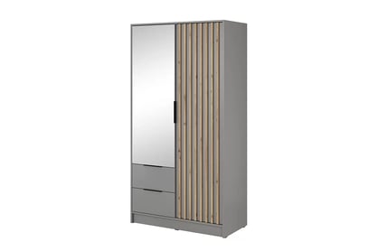Dulap cu oglindă Neria 105 cm - gri / stejar artisan