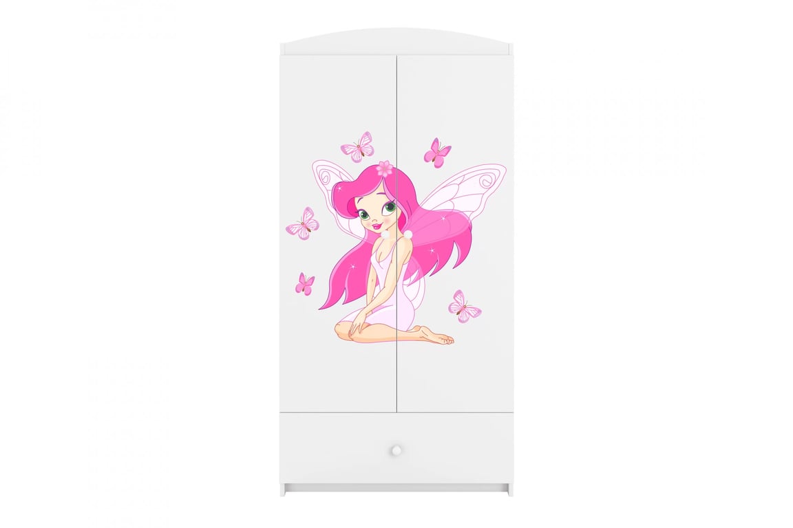 Dulap copii Bonzo 90 cm cu sertar - alb / zână dulap dziecieca Bonzo 90 cm z szuflada - bialy / wrozka