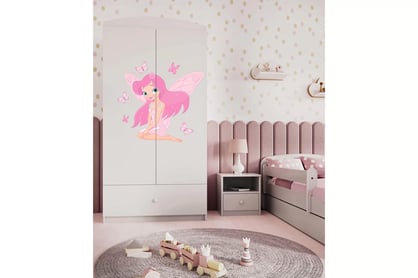 Dulap copii Bonzo 90 cm cu sertar - alb / zână dulap dziecieca Bonzo 90 cm z szuflada - bialy / wrozka