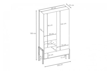 Silia gyerekszekrény 100 cm - alpesi fehér / tölgy ruhásszekrény dziecieca Silia 100 cm - biel alpesi / dab
