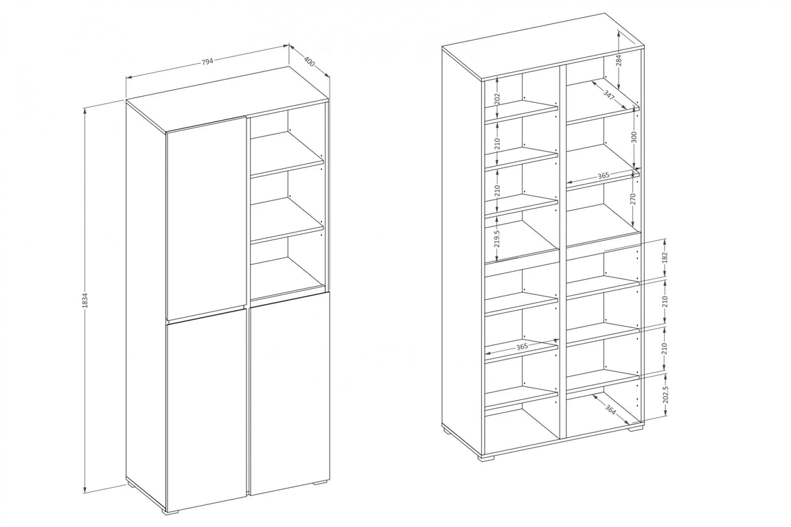 Gramon gardróbszekrény 79 cm - fehér / fekete ruhásszekrény Gramon 79 cm - fehér / fekete