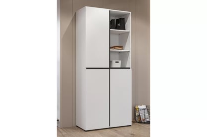 Gramon gardróbszekrény 79 cm - fehér / fekete ruhásszekrény Gramon 79 cm - fehér / fekete
